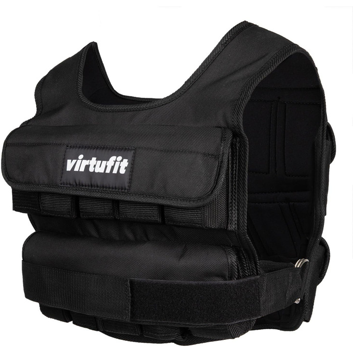 Універсальна обтяжувальна жилетка VirtuFit Pro, регульована вага 10-30 кг, чорна