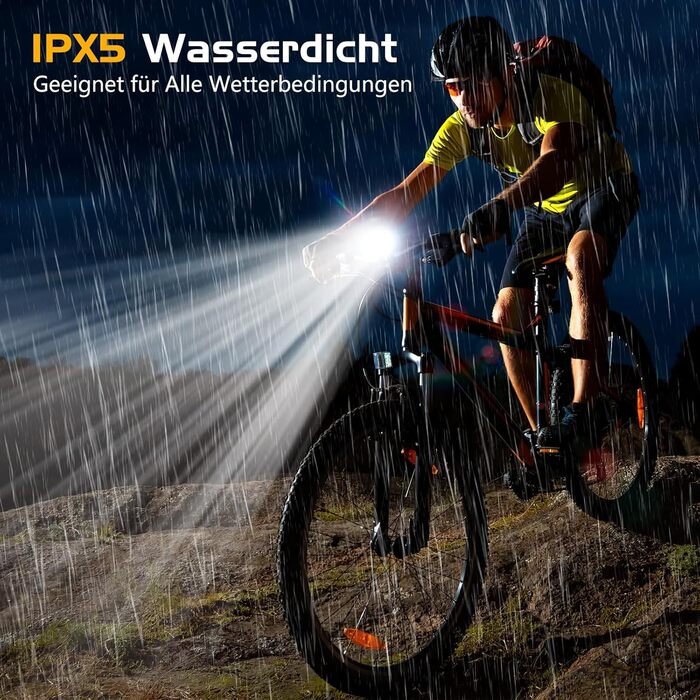 LED фара на велосипед з USB зарядкою, 1000mAh, StVZO, водонепроникна IPX5, для шосе, MTB, Ebike