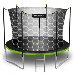 Садовий батут Neo-Sport 8ft/252см із внутрішньою сіткою та драбиною