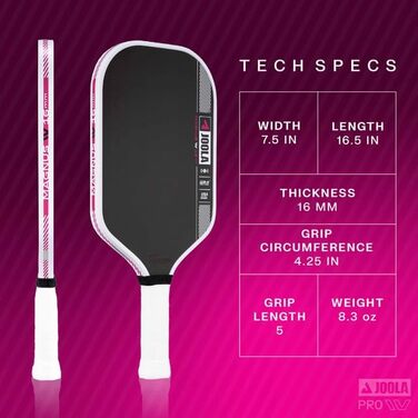 Падл для піклболу JOOLA Pro IV: карбонова поверхня, технологія Magnus, 16 мм