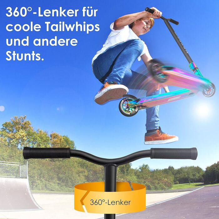 Трюковий самокат KESSER X-Limit-Pro з 360° кермом, підніжкою, підшипниками ABEC 9, 110 мм PU колесами для дітей і дорослих