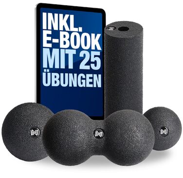 Набір для масажу Najato Sports Faszien Set: Ролик, м'яч, дуобол + Ebook (PDF) для глибокого масажу м'язів