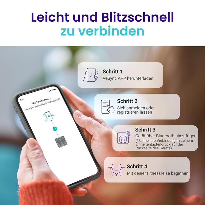 Електрична вага Etekcity для вимірювання складу тіла (180 кг, 13 показників, Bluetooth, APP)
