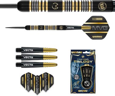 Дротики WINMAU Michael Van Gerwyn MvG Trilogy 21,5 г, професійні, сталевий наконечник, вольфрам, з оперенням та стрижнями
