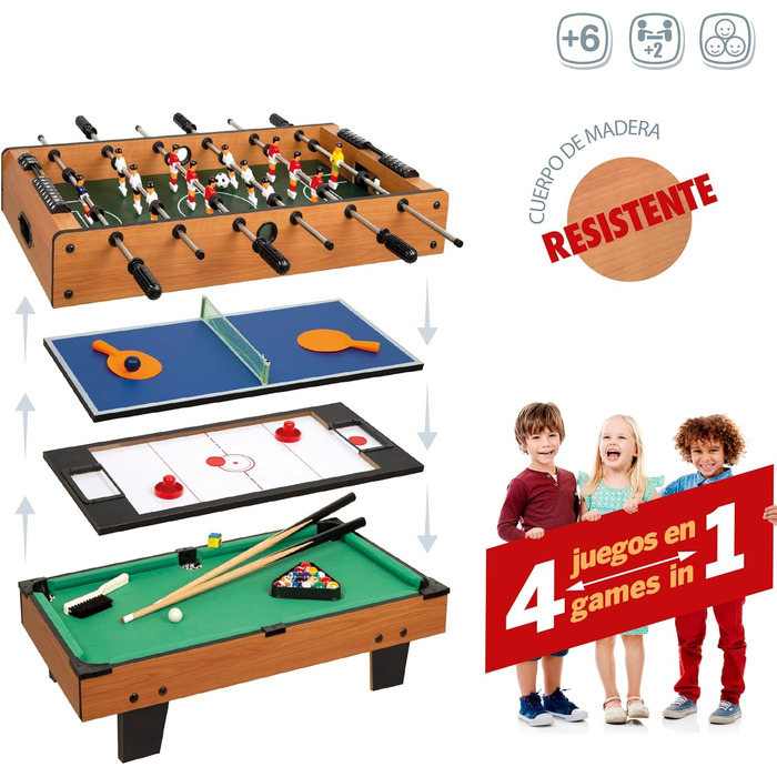 Дитячий ігровий стіл 4 в 1 ColorBaby CBgames, багатофункціональний, компактний, 4 гри в комплекті