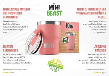 Термочашка Beast 550 мл з нержавіючої сталі, подвійні стінки, багаторазова, з 2 трубочками та щіткою, для кави та айс-кави, BPA-free, дизайн Квітка