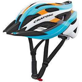 Велошолом Cratoni C-Tracer синьо-оранжево-сріблястий для гірського велосипеда, розмір S-M (53-56 см)