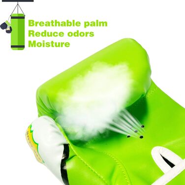 Боксерські рукавички для дітей CKE, 5-12 років, для тренувань, бокс, кікбоксинг, муай-тай, зелені