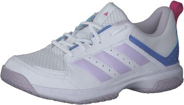 Жіночі кросівки Adidas Ligra 7 Indoor для залу (48 EU, білий, сріблястий, синій)