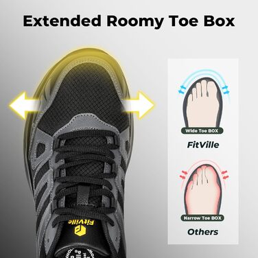 Черевики для хайкінгу FitVille для чоловіків, широкі, водонепроникні, розмір 40-50, чорні