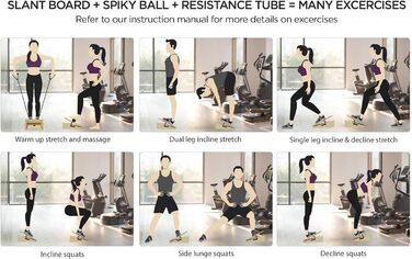 Набір 2-в-1: Нахилене дошка та баланс-борд для фітнесу та реабілітації, регульований нахил, тренажер для гомілки, антиковзаюча поверхня