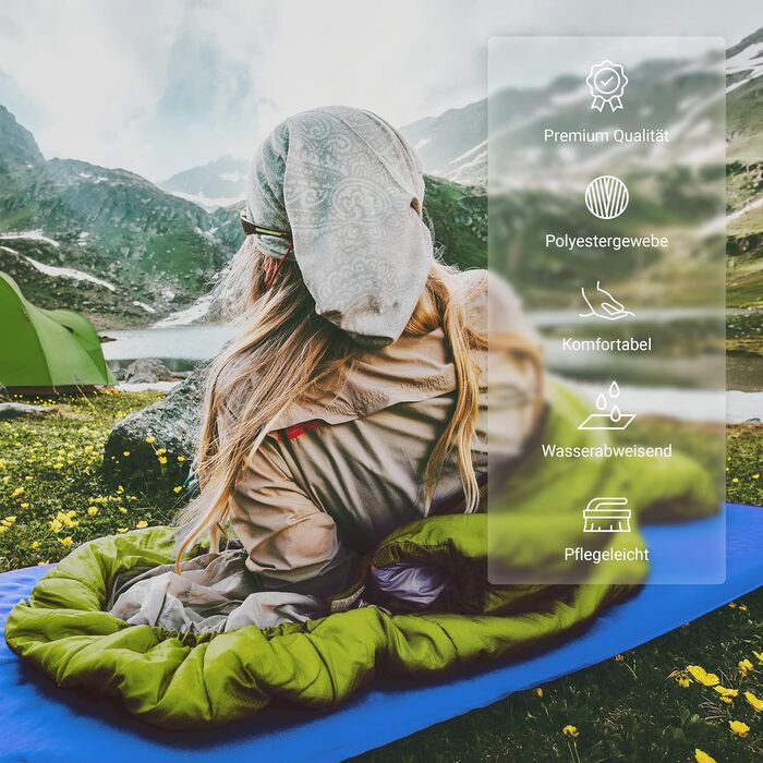 Спальний мішок MSports Premium Outdoor з ременем для перенесення - вибір на весну/літо (200GSM) або осінь/зима (300GSM) - теплий мумієподібний спальник для кемпінгу, подорожей, фестивалів - оливковий, 300 GSM