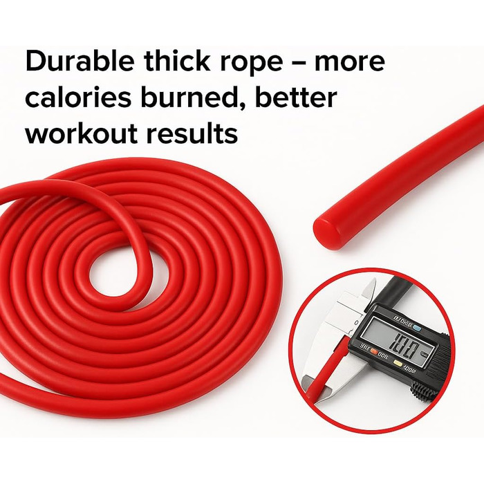 Стрибкове канат Titan-Springseil: 3 м, регульований, з вагою для тренувань, Кросфіт, Фітнес, Бокс, MMA, спортзал (червоний)
