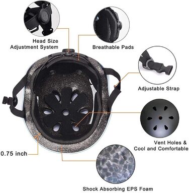 Дитячий велосипедний шолом, регульований, 2-14 років, 5 кольорів, червоний - з захисним обладнанням