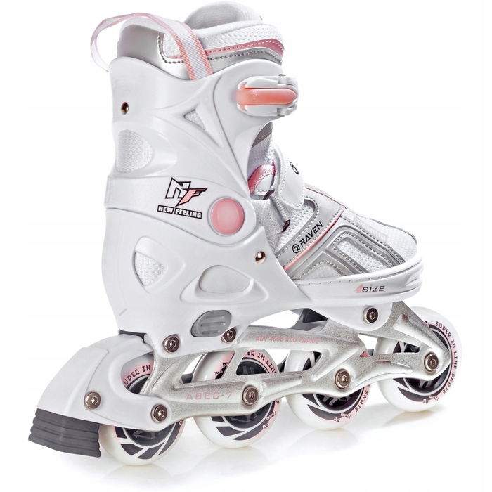 Регульовані ролики RAVEN Pulse White/Pink (розмір 37-40)