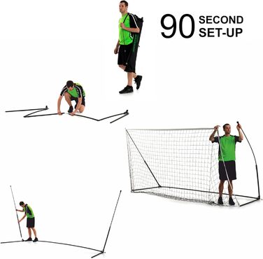 Футбольні ворота QUICKPLAY KICKSTER 3x2 м для футзалу, ультрапортативні, швидкий монтаж, для гри на вулиці, з сумкою