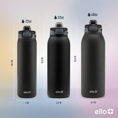 Термобутилка Ello Pop & Fill з нержавіючої сталі, вакуумна ізоляція, швидке наповнення, герметична кришка, багаторазова пляшка для води