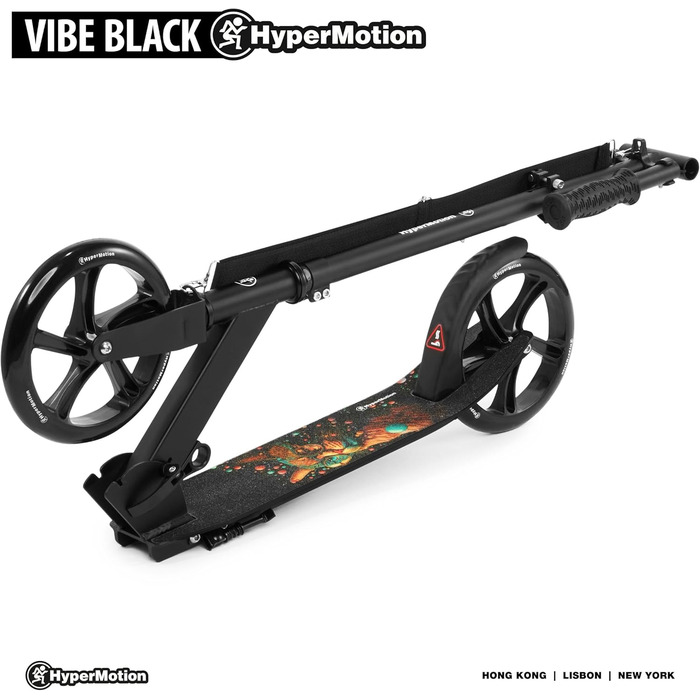 Дитячий алюмінієвий самокат HyperMotion Vibe, складаний, для дітей від 7 років і підлітків, до 100 кг, регульована висота керма, колеса 200 мм, підшипники ABEC-7