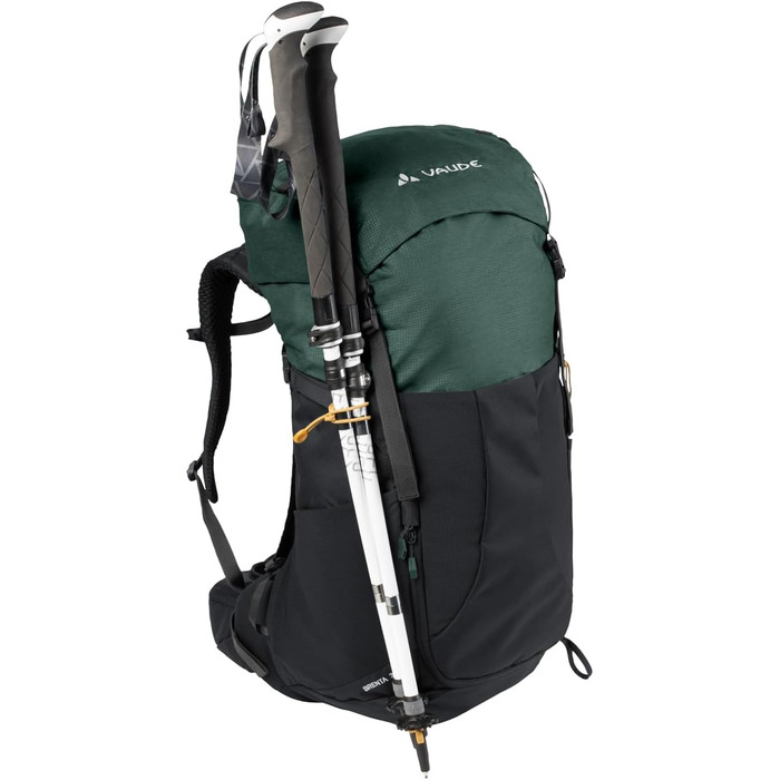 Туристичний рюкзак VAUDE Brenta 36+6 л, водонепроникний, з дощовиком, для жінок і чоловіків, зручний трекінговий рюкзак з органайзером, чорний/зелений