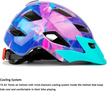 Дитячий велосипедний шолом Exclusky для хлопчиків та дівчаток, BMX, скейтбординг, регульований, 50-57 см (5-13 років), фіолетовий