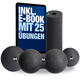 Набір для масажу Najato Sports Faszien Set: Ролик, м'яч, дуобол + Ebook (PDF) для глибокого масажу м'язів