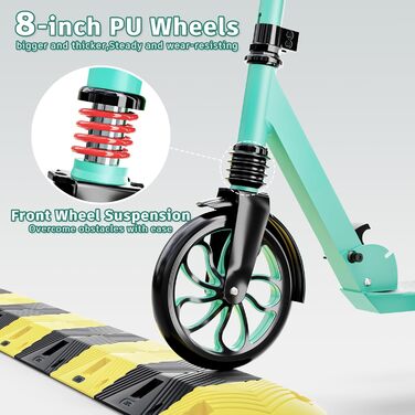 Дитячий трюковий самокат PHOEROS для дітей, підлітків та дорослих. Легкий міський самокат з алюмінію з великими колесами 200 мм, складний, 3-рівнева регулювання висоти, амортизація.