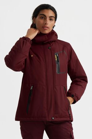 Жіноча гірськолижна куртка GEMYSE, водонепроникна, тепла, вітронепроникна, зимова, червона, XXL