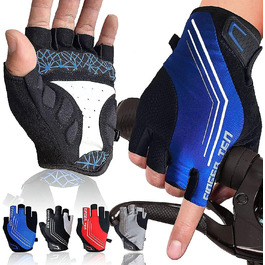 Рукавички для велосипеда FINGER TEN для чоловіків, MTB, гелеві, протиковзкі, для катання, Downhill, хайкінгу, унісекс, сині, напівпальцеві