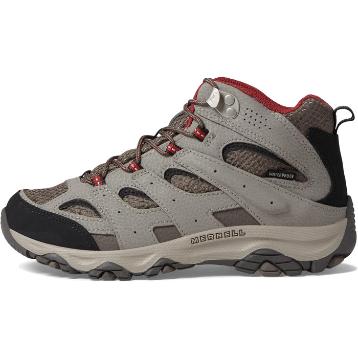 Черевики для ходьби Merrell Moab 3 Mid Wtrpf для хлопчиків (12 Wide Big Kid, Boulder Rot)