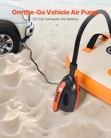 Електрична SUP-насос VEVOR з USB-виходом, 2-ступеневий насос для надувних SUP-дошок, наметів з автоматичним вимкненням та LED-підсвіткою (20 PSI)