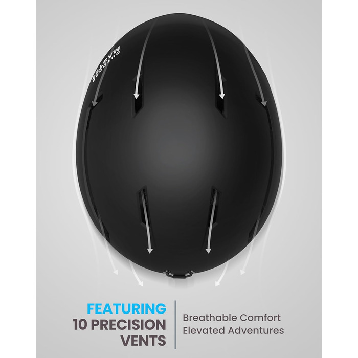 Шолом OutdoorMaster для гірськолижного спорту та сноубордингу з маскою - чорний мат, розмір M (56-58 см)