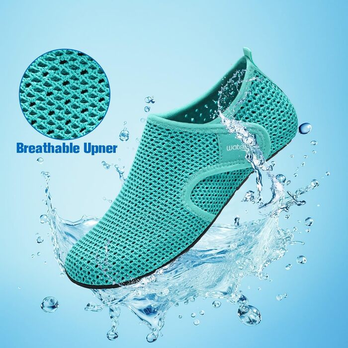 Чоловічі та жіночі аквашузи WateLves для плавання та відпочинку на пляжі. Швидка сушка, дихаючі, унісекс (36/37 EU, C Mondgrün)