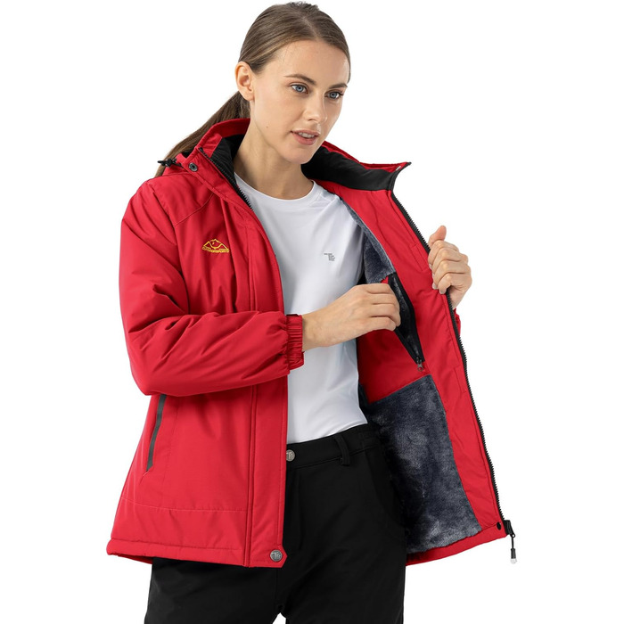 Жіноча зимова куртка YSENTO, водонепроникна, софтшел, тепла, вітрозахисна, для катання на сноуборді та активного відпочинку (червона, L)