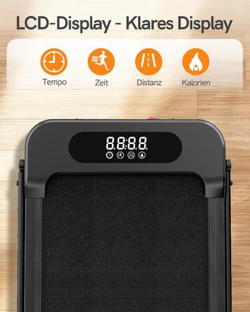 Біговий доріжка HomeFitnessCode з нахилом - Walkpad для дому. Компактний, електричний, 1-8 км/год. Чорний