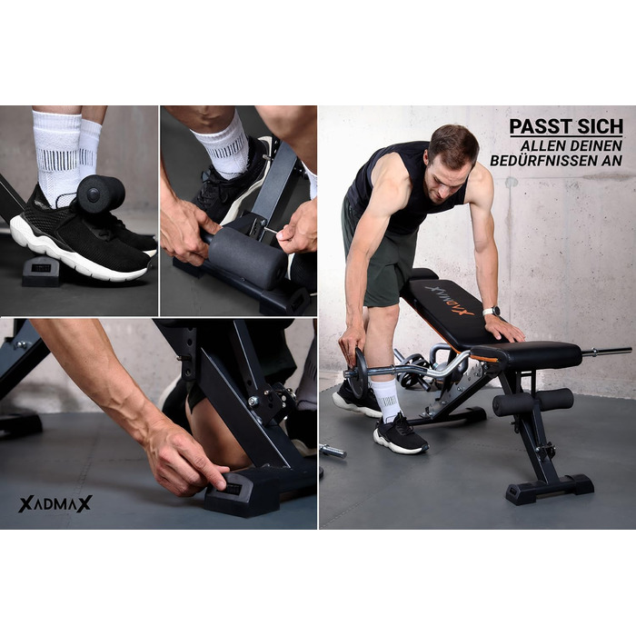 Регульована складана лава для гантелей, посилена тренажерна лава для дому, витримує до 360 кг, багатофункціональна атлетична лава для силових тренувань