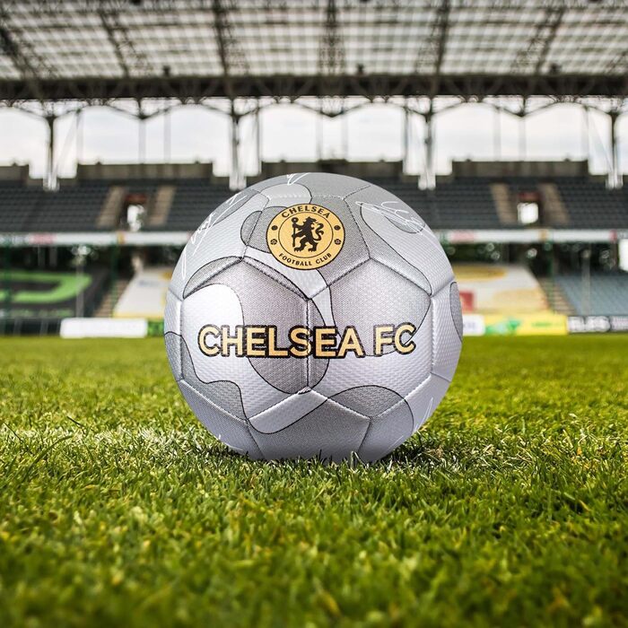 Офіційний футбольний м'яч Chelsea F.C. Hy-Pro Silver Camo, розмір 5, для тренувань і матчів, дитячий і дорослий, колекційний мерч