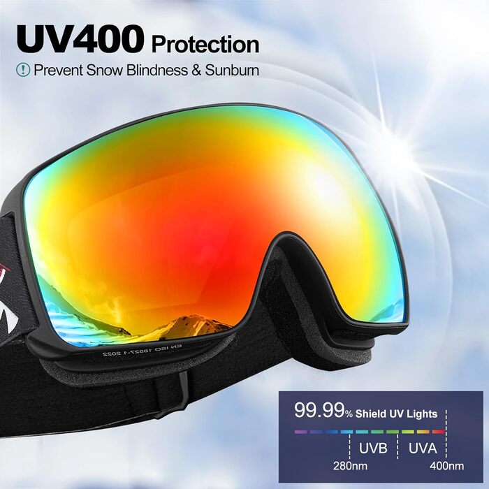 Дитячі скі-маски Odoland: захист від сонця, антизапарні, сумісні зі шоломом. Ідеальні для катання на лижах та сноуборді. VLT 20%