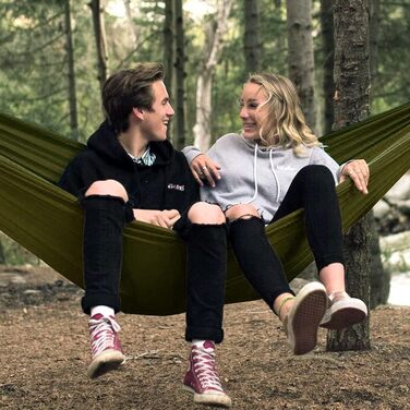 Гімніс Гамак Ultraleicht Outdoor для подорожей, кемпінгу та відпочинку на природі. Міцний гамак з надійними карабінами та тросами, витримує до 300 кг