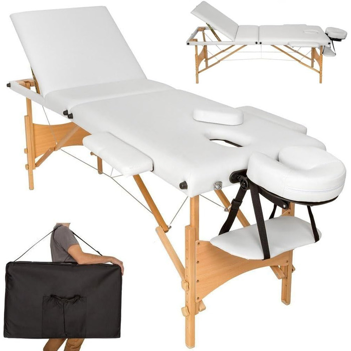 Дерев'яне крісло-масажер BAKAJI з 3 зонами, XL LUX, для фізіотерапії, спа, велнес, професійних косметологів, з сумкою для перенесення