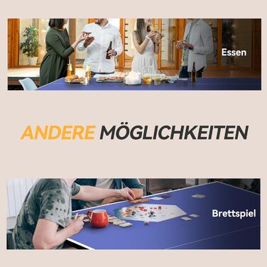 Стіл для пінг-понгу SPORTNOW Mid Size, розкладний, з роликами та сіткою, 3 м'ячі, 12 мм, вологостійкий, для гри в приміщенні та на вулиці, 274 x 152,5 x 76 см, блакитний