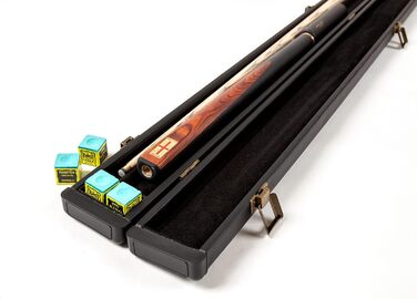 Кю Riley England Snooker: Бік, кейс, 145 см, ручна сплетіння ебену, вершинка 9.5 мм, подовжувач 15 см
