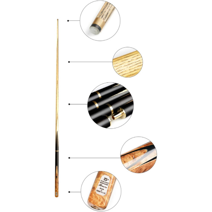 Професійний набір для більярду HIOD Ash Snooker Pool, 57 дюймів, 19 Oz, жовтий, наконечники 11.5mm