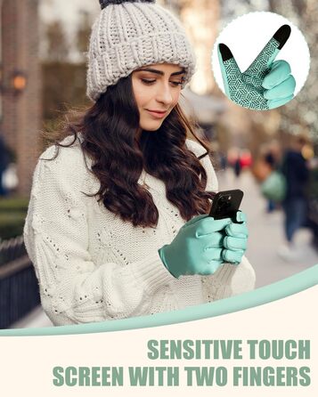 Зимові рукавички RIGWAR для чоловіків та жінок, водонепроникні рукавички для велосипеда з підтримкою сенсорного екрану, теплі вітрозахисні рукавички для їзди на мотоциклі, верхової їзди, походів, велосипедів та прогулянок (зелений, XXL)