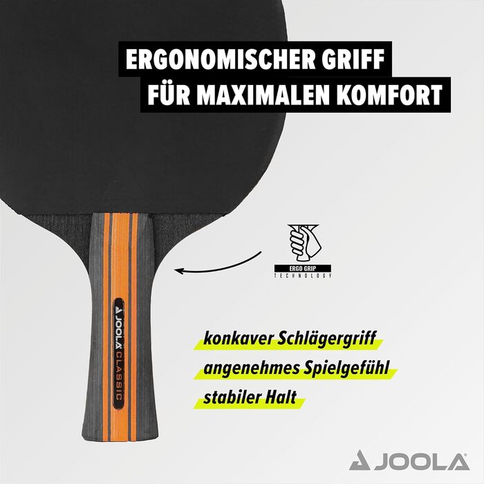 Набір для настільного тенісу JOOLA Classic 2: 2 ракетки, 3 м'ячі, чохол - чорний, 6 предметів