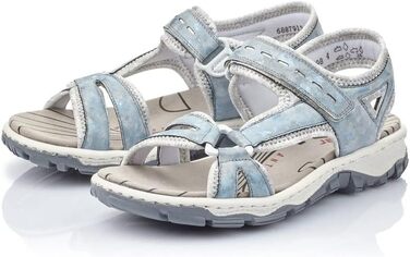 Жіночі сандалії Rieker 68879, блакитні, розмір 38 EU, вузька колодка