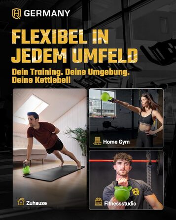 Кетлбел з неопрену HQ Germany® | Повнорозлитий | 2-32 кг | Стартові комплекти | Точність ваги ±2,0%