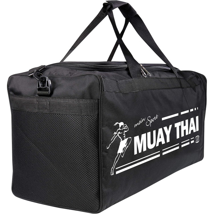 Спортивна сумка BAY XL для тайського боксу, Muay Thai, K-1, MMA, чорна, 70x32x30 см, принт Таїланд