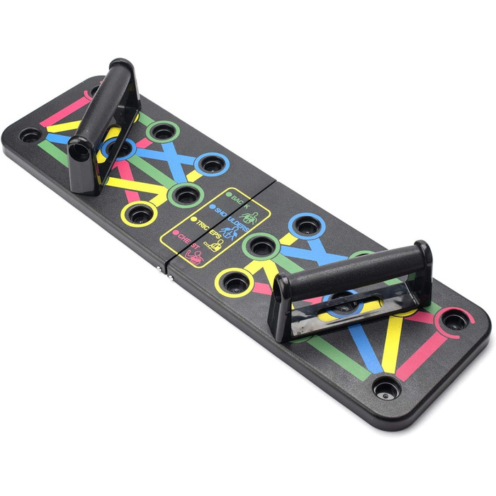 JL Sport Тренажер для віджимань 14-в-1 Push-Up Rack Board для дому та фітнесу, чорний, багатокольоровий