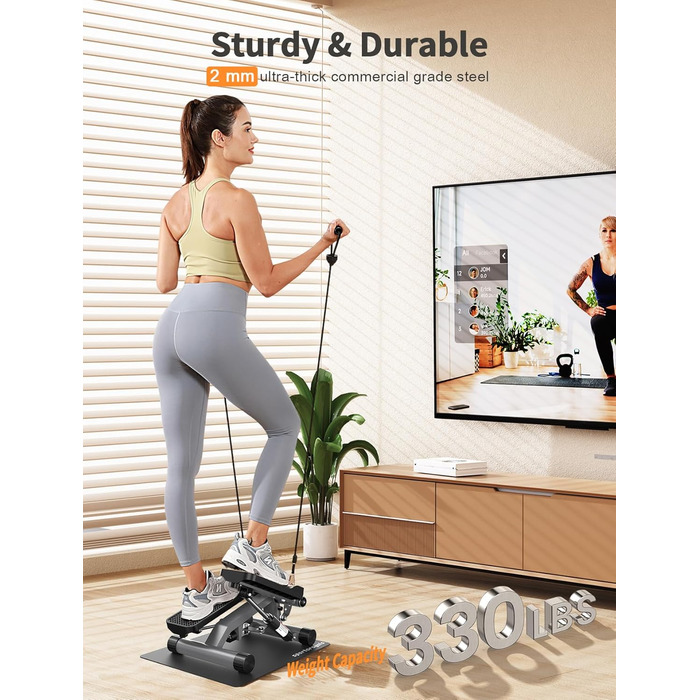 Степпер Sportsroyals Up-Down-Twister для дому з тросами та LCD дисплеєм, до 150 кг