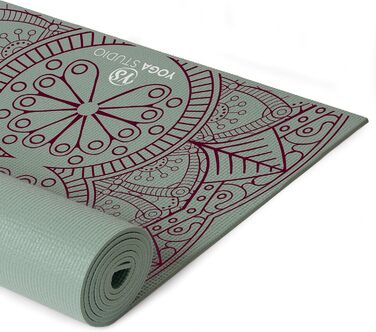 Йога-мат Mandala 183x61 см, 6 мм, нековзкий, зносостійкий, ПВХ